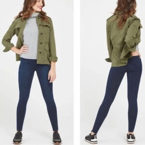 Spanx Dark Wash Jean-ish Ankle Leggings Pull Up Jeans‎ Size L